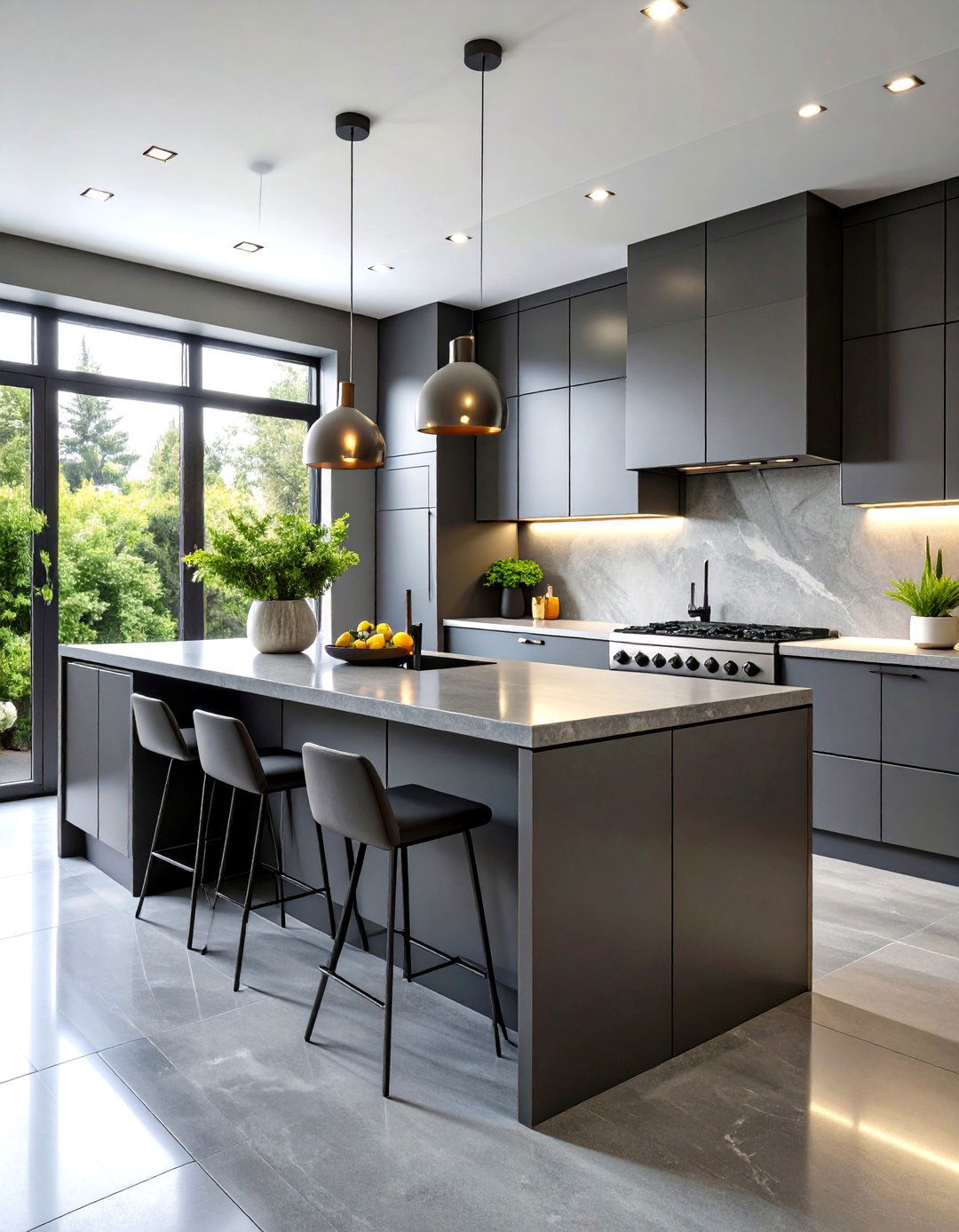 The Sleek Monochromatic Kitchen - 30 kitchen remodel ideas on a budget
