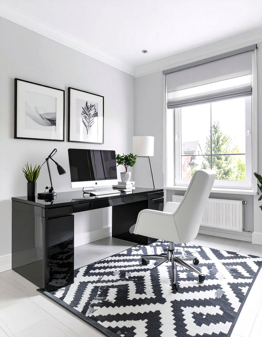 The Sleek Monochrome Home Office - 30 mens home office ideas