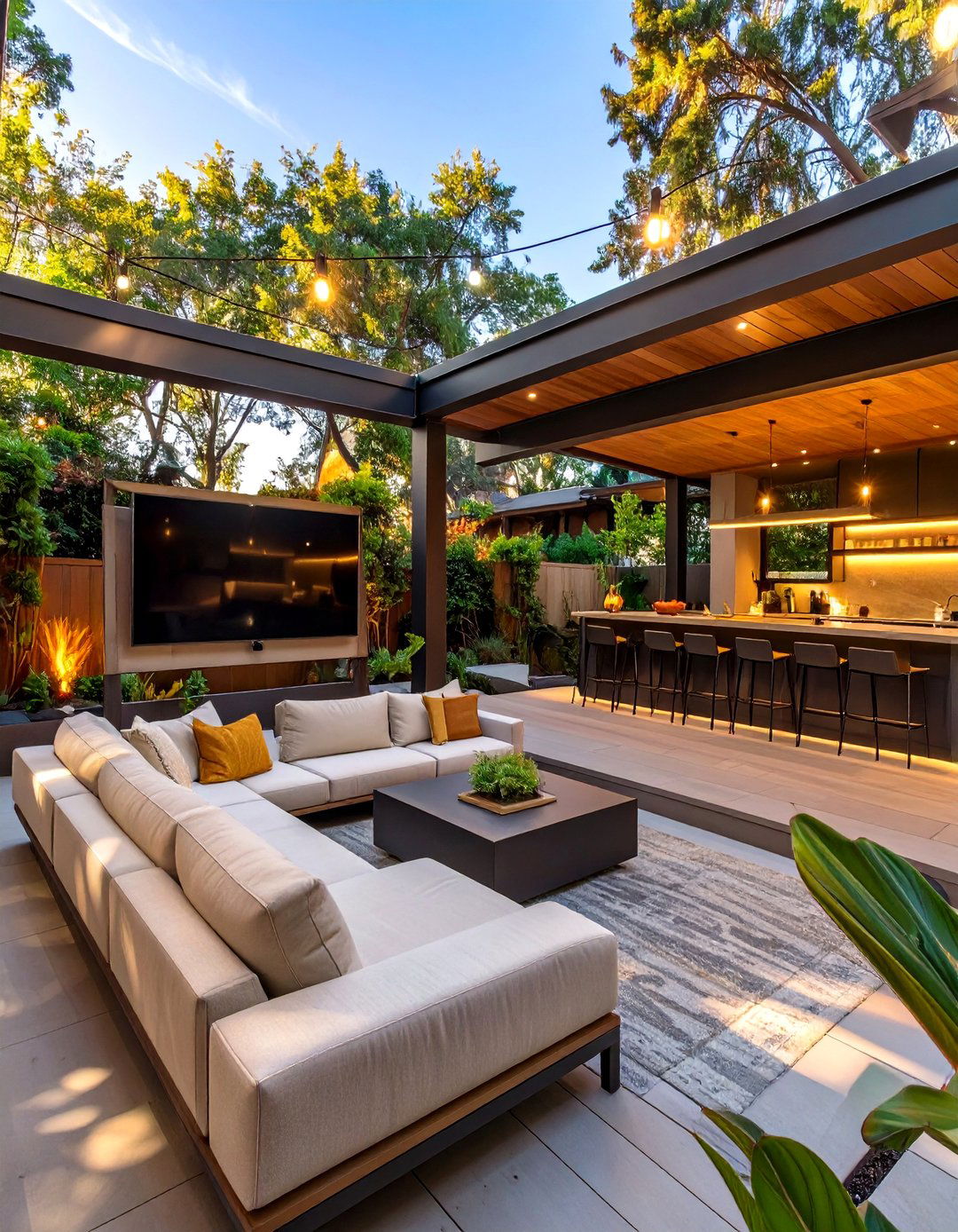 The Sleek Outdoor Entertainment Backyard - 30 backyard renovation ideas