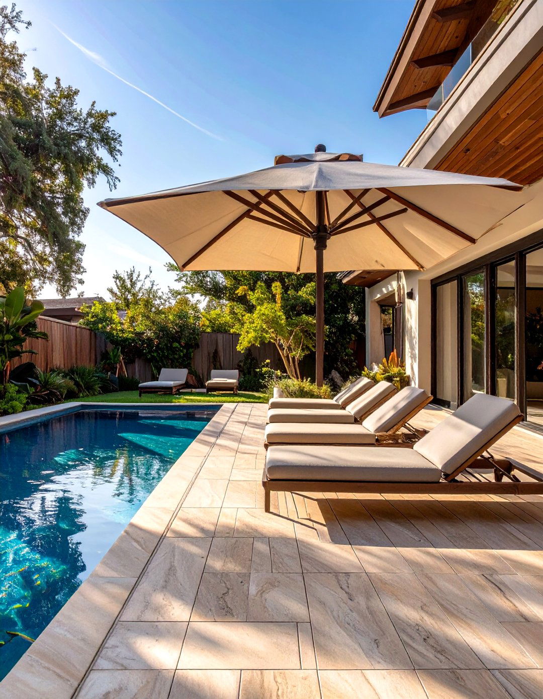 The Sleek Poolside Deck - 30 deck and patio ideas