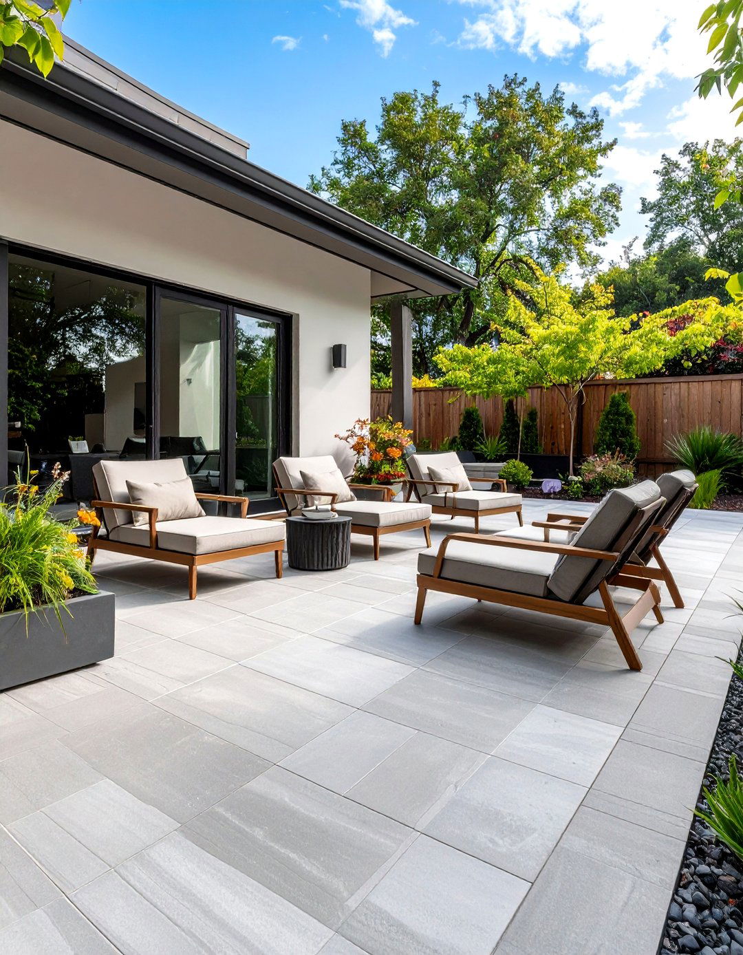 The Sleek Porcelain Tile Patio - 30 backyard hardscape ideas
