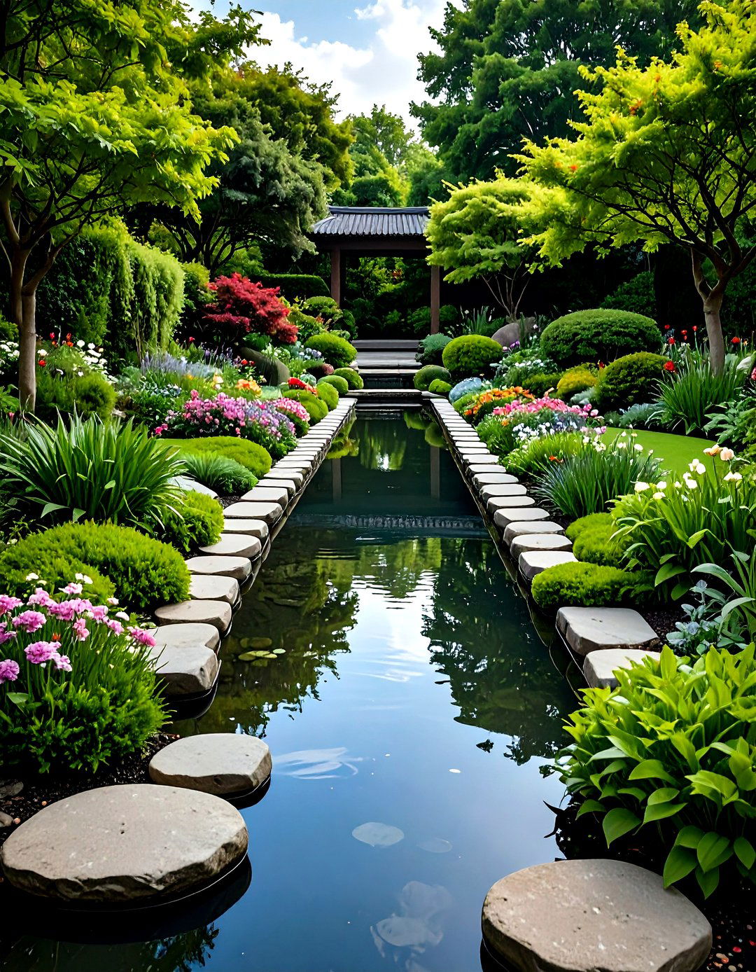The Sleek Rill Garden Pond - 30 garden pond ideas