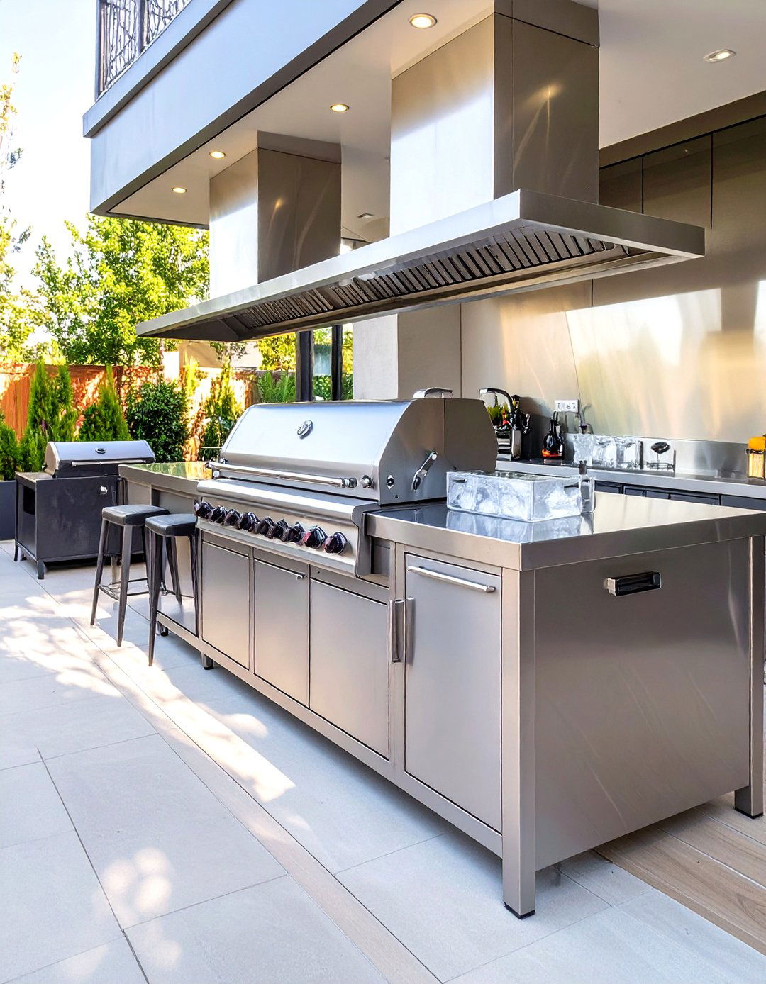 The Sleek Stainless Steel Chefs Bar - 30 outdoor bar ideas