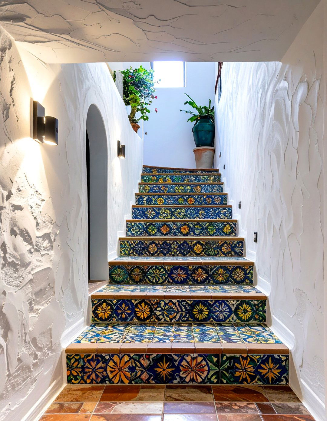 The Sleek Stucco and Tile Entryway - 30 exterior basement entrance ideas