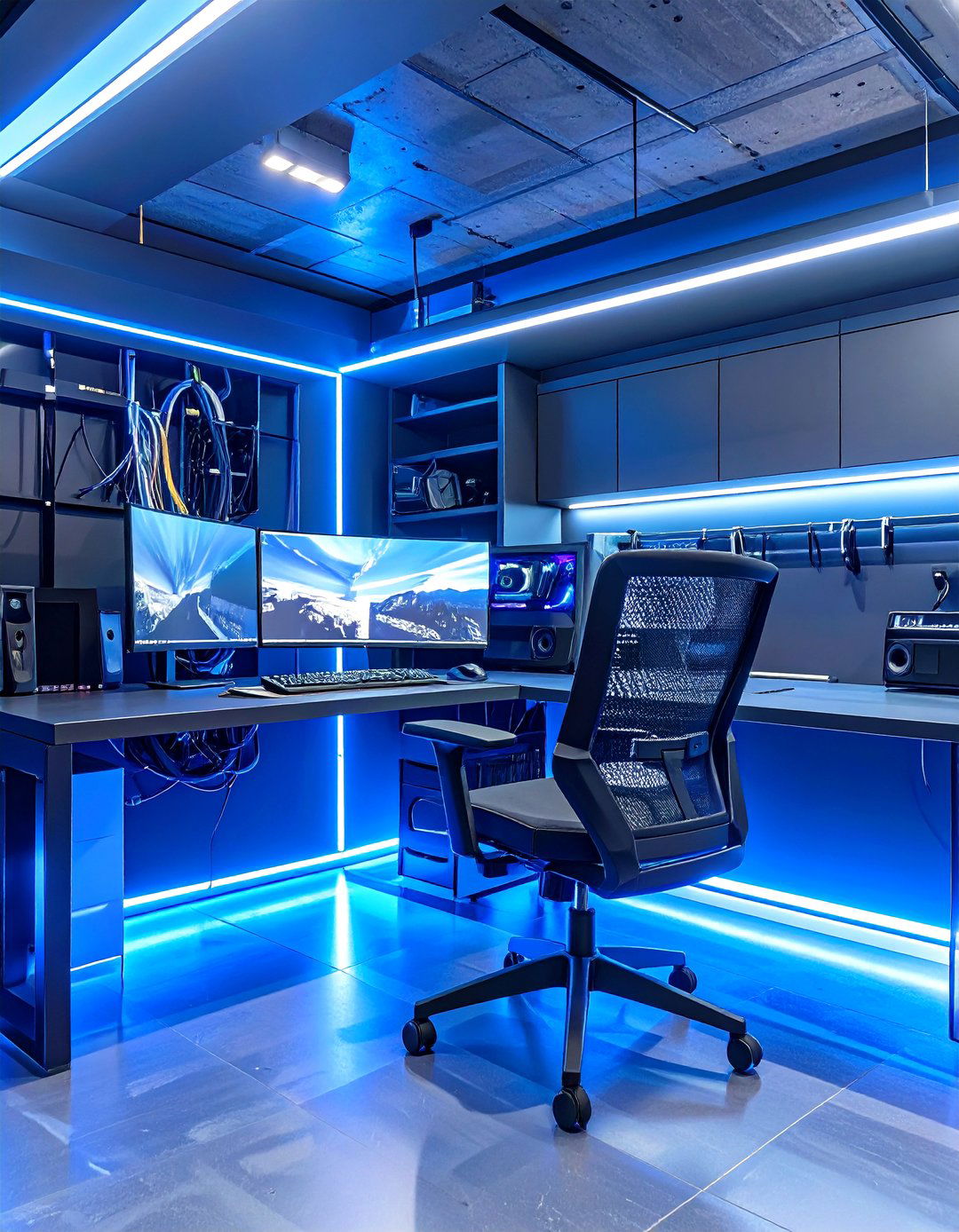 The Sleek Tech Hub Garage Office - 30 garage office ideas