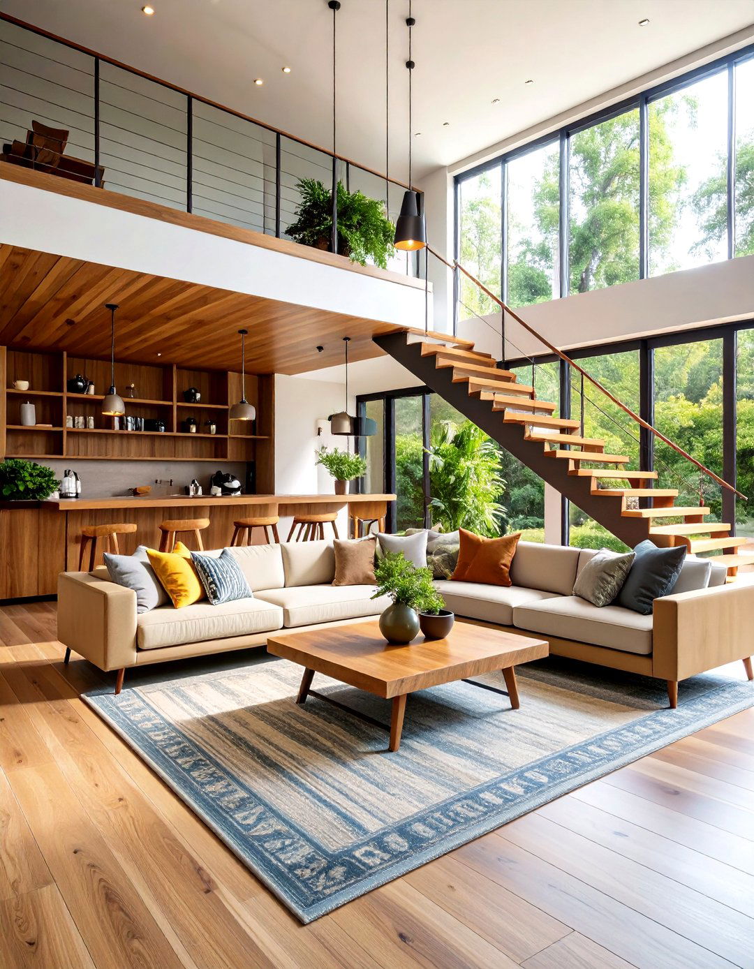 The Sleek Under Stairs Bar - 30 living room bar ideas