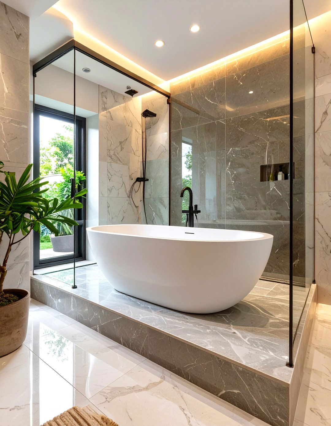 The Sleek Undermount Tub and Shower - 30 bathtub shower combo ideas