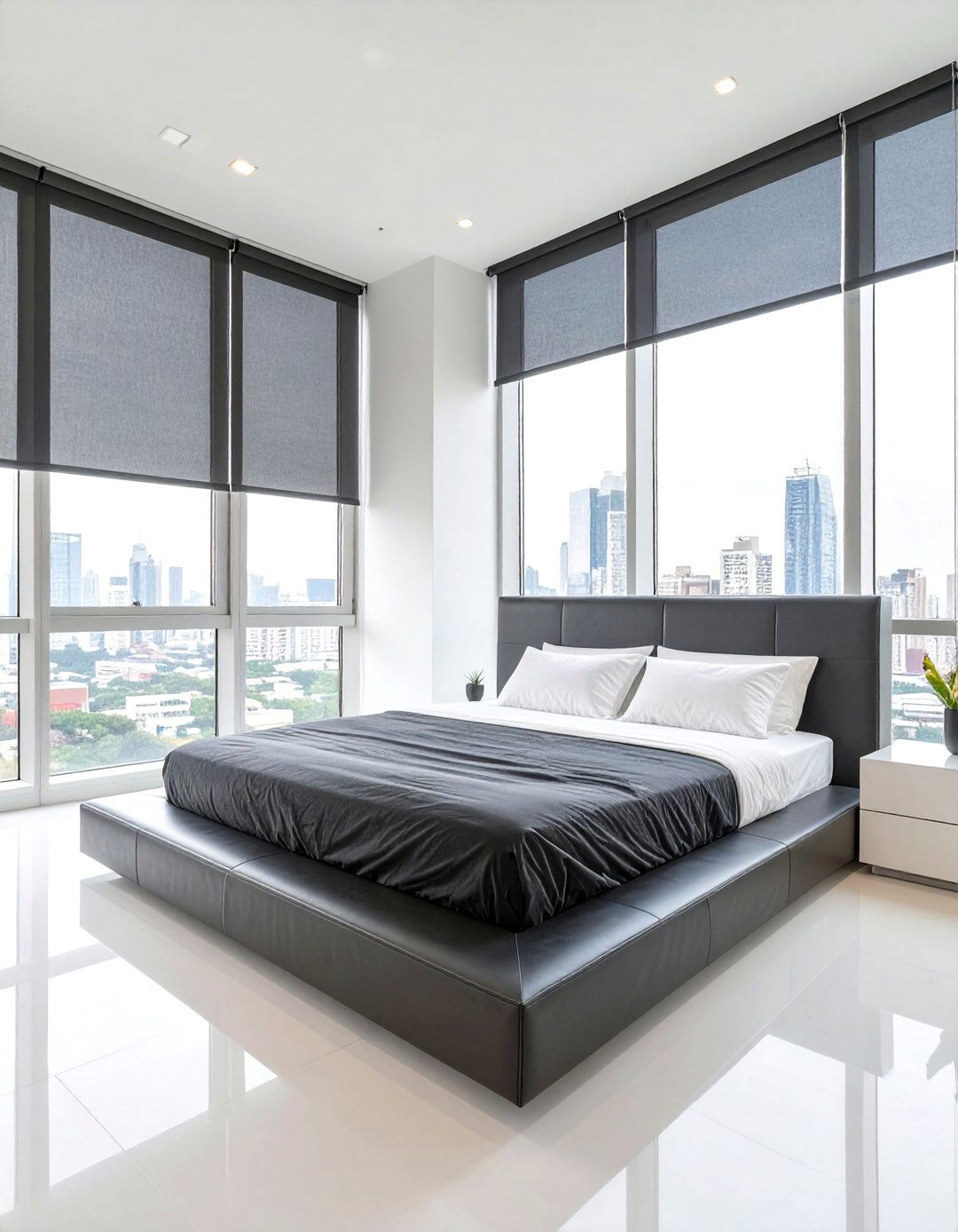The Sleek Urban Apartment Bedroom - 30 neutral and black bedroom ideas