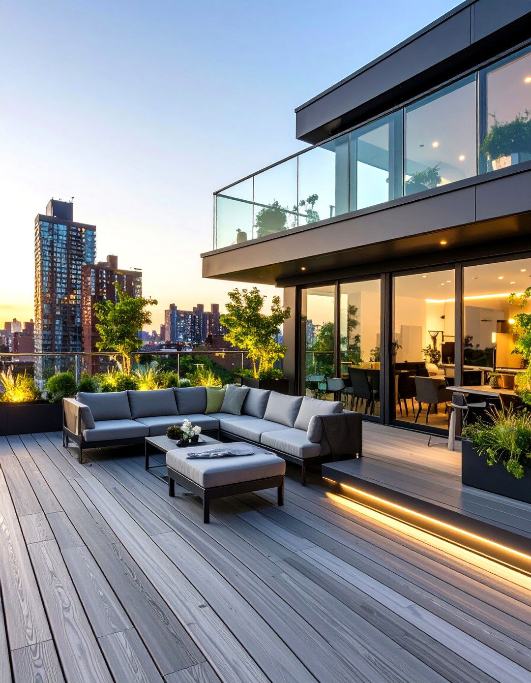 The Sleek Urban Rooftop Deck - 30 ai small backyard design ideas