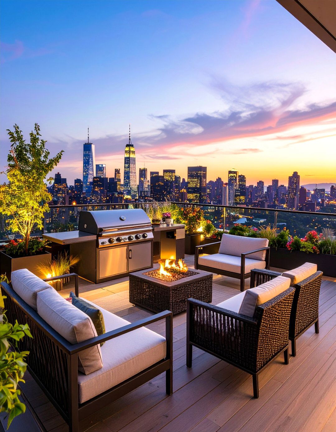 The Sleek Urban Rooftop Deck - 30 backyard grill ideas