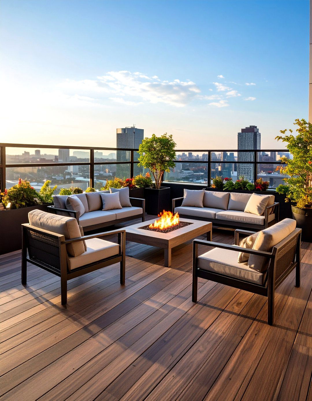 The Sleek Urban Rooftop Deck - 30 backyard ideas for small yards