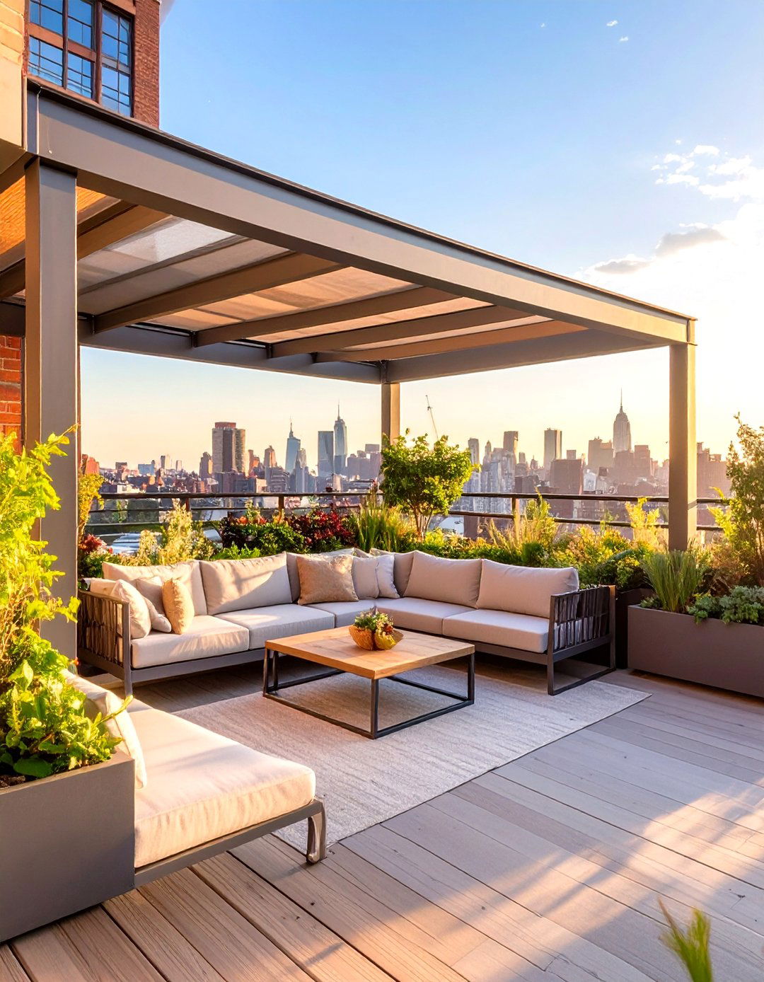 The Sleek Urban Rooftop Porch - 30 modern screened in porch ideas