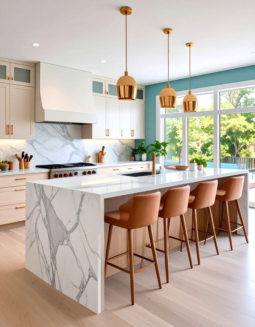 The Sleek Waterfall Kitchen Island - 30 kitchen islands ideas
