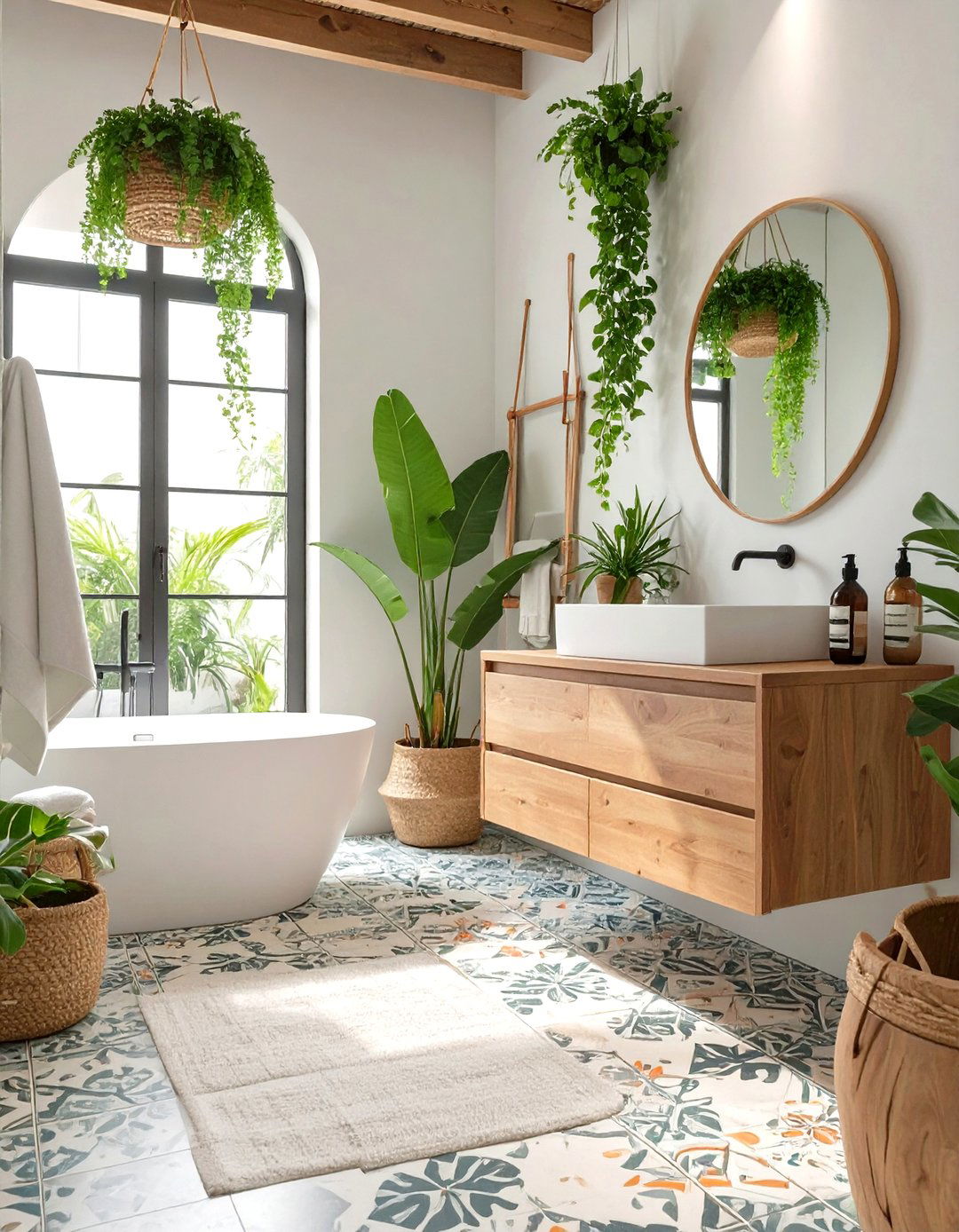 The Sleek and Modern Boho Bathroom - 30 modern bohemian interior design ideas