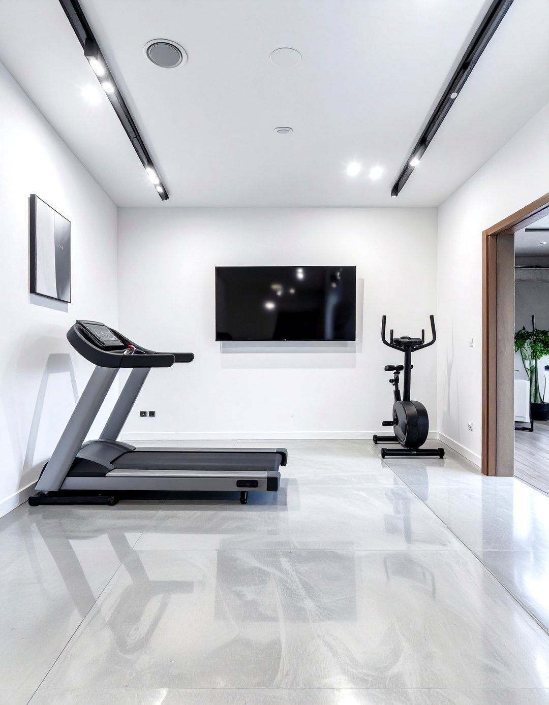 The Sleek and Modern Cardio Garage Gym - 30 garage home gym ideas