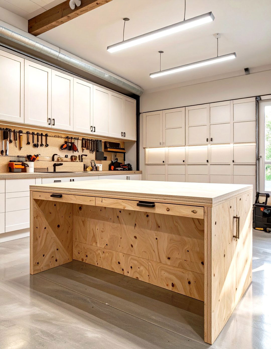 The Sleek and Modern Plywood Garage Workbench - 30 garage work bench ideas