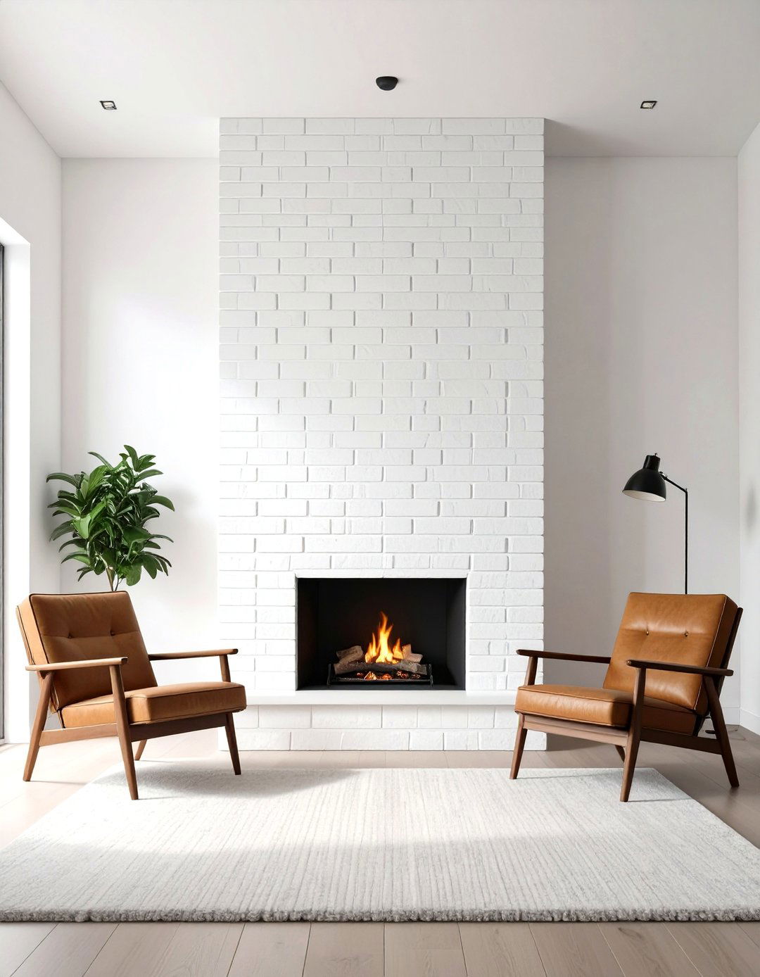 The Sleek and Simple Fireplace - 30 mid century interior design ideas