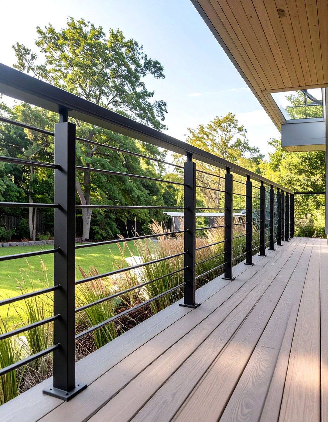 The Slim Profile Aluminum Railing - 30 modern horizontal deck railing ideas