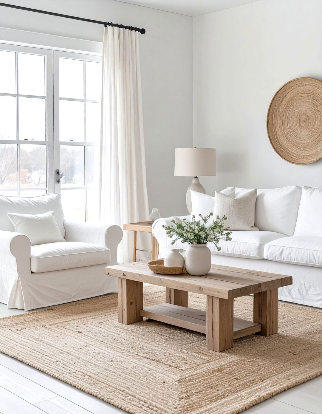 The Slipcovered Simplicity Living Room - 30 modern farmhouse living room ideas