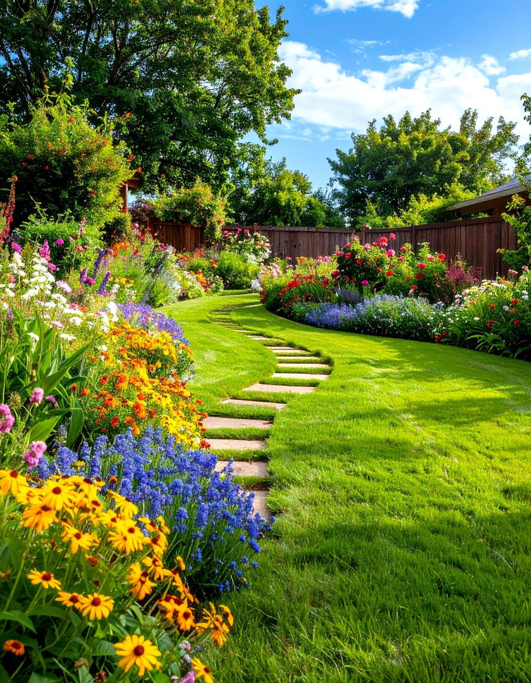 The Sloped Wildflower Meadow - 30 down sloped backyard ideas