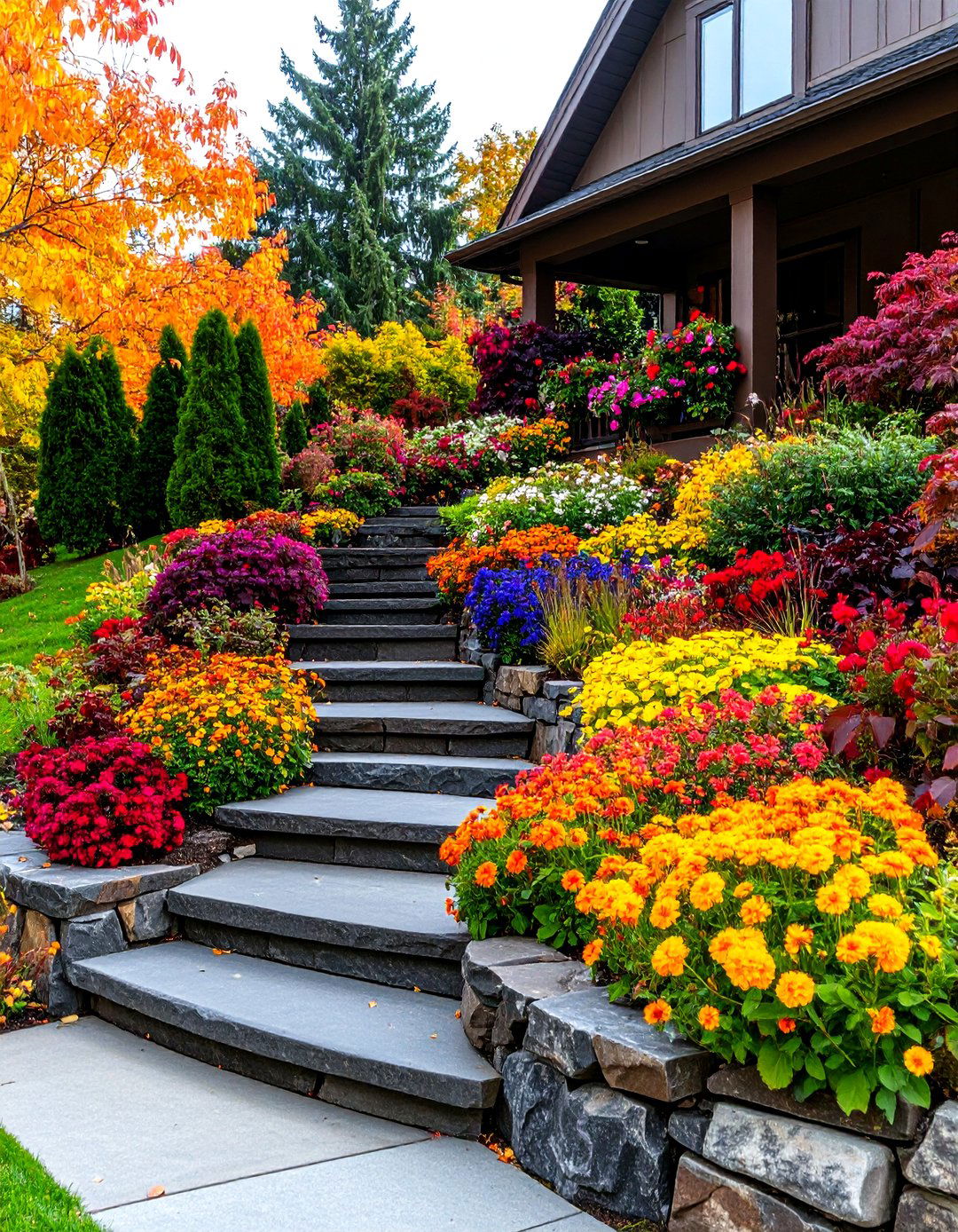 The Sloped Yard Solution with Terraces - 30 front yard curb appeal ideas