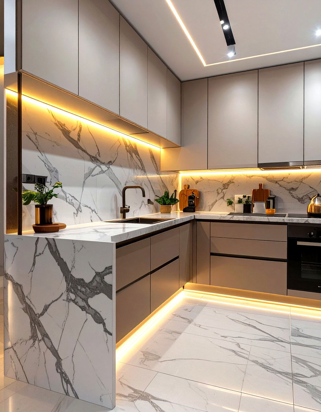 The Small Kitchen Layout with Under Cabinet Lighting - 30 small kitchen layout ideas