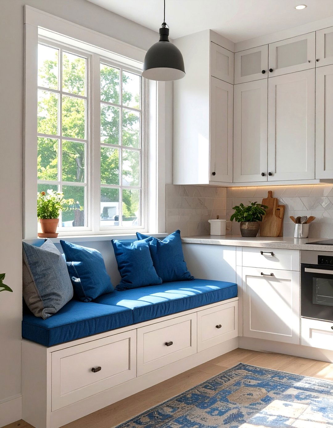 The Small Kitchen Layout with a Window Seat - 30 small kitchen layout ideas
