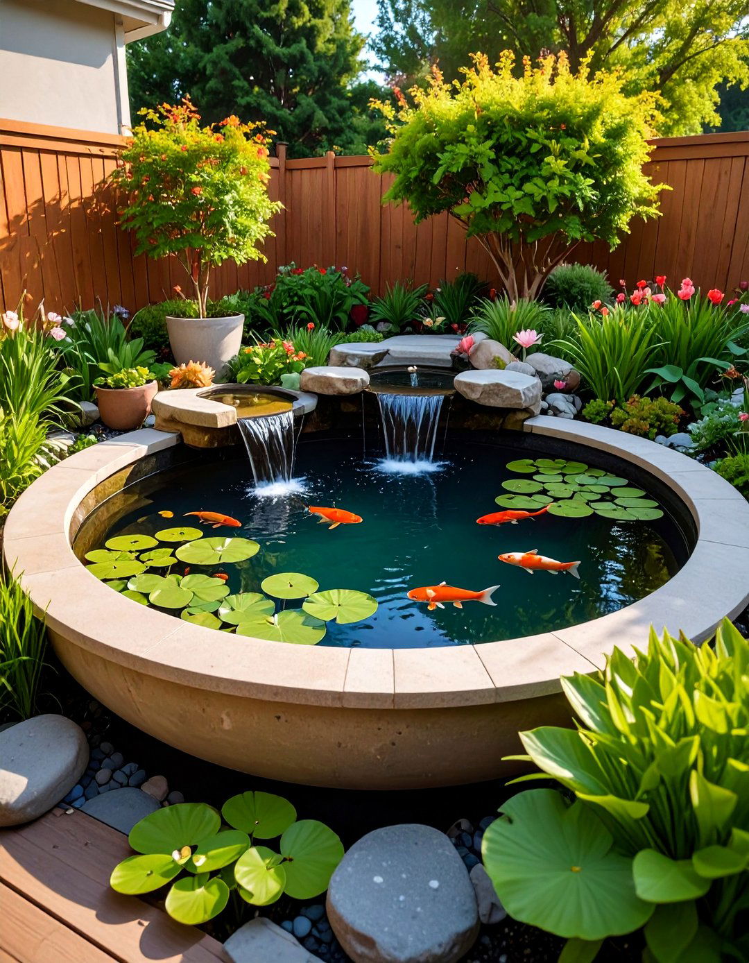 The Small Patio Container Pond - 30 backyard koi pond ideas