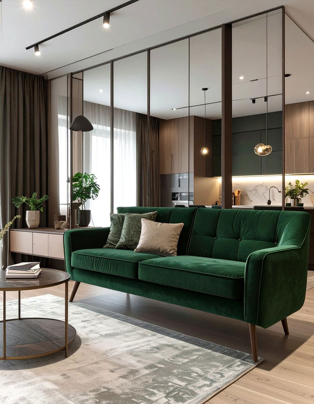 The Small Space Solution Living Room - 30 dark green sofa living room ideas