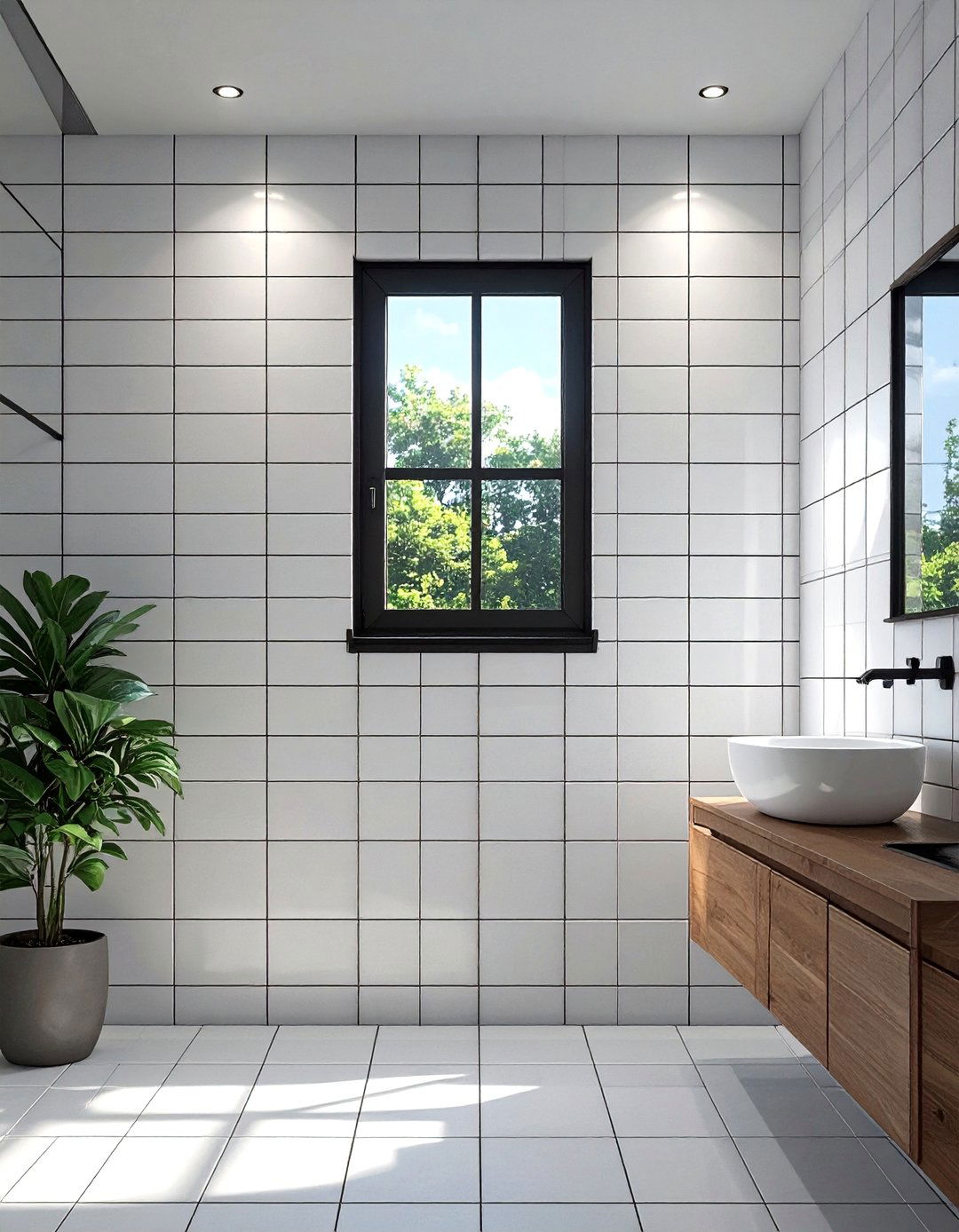 The Small Square Accent Window - 30 bathroom window ideas