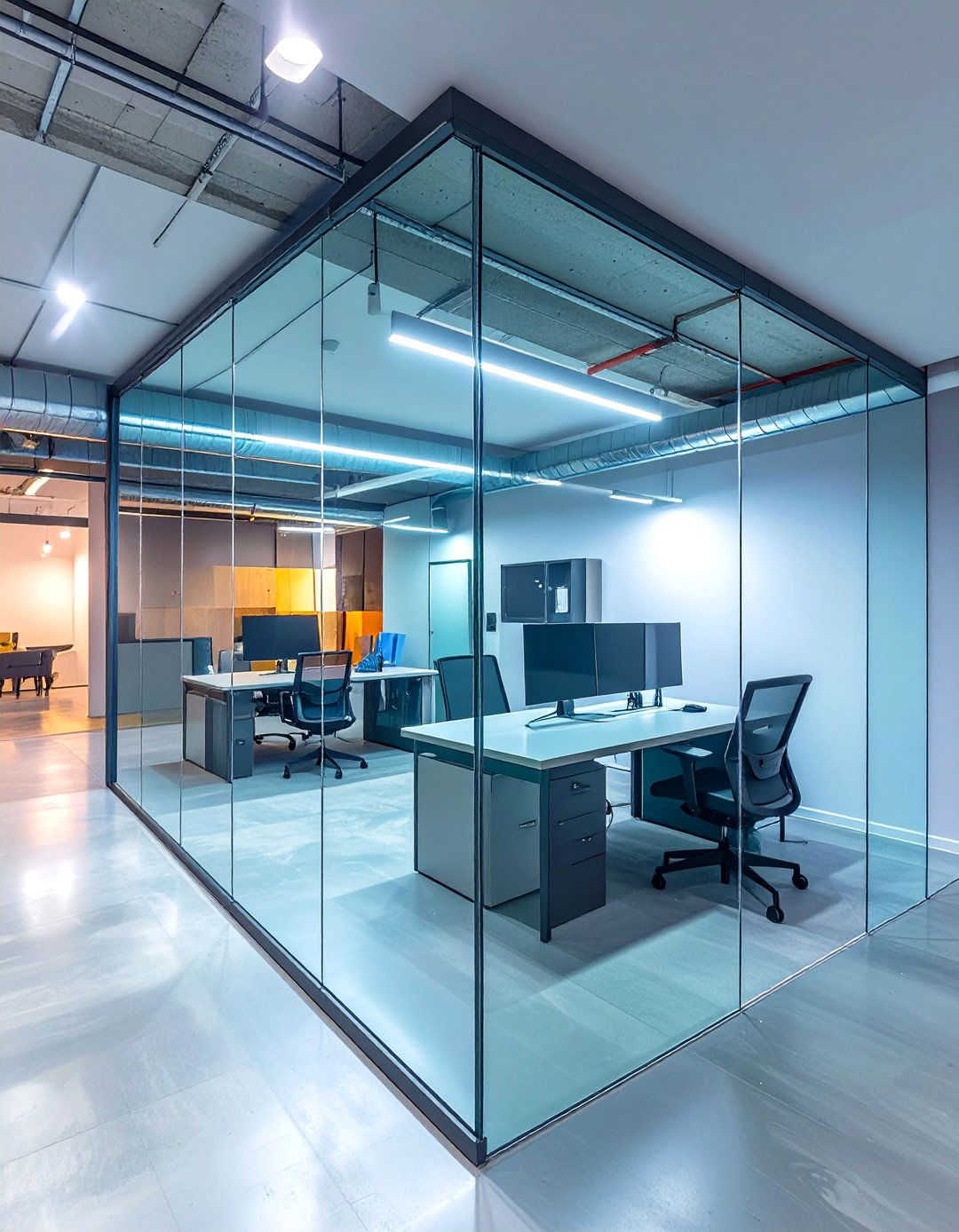 The Smart Glass Partition Basement Office - 30 basement office ideas no windows