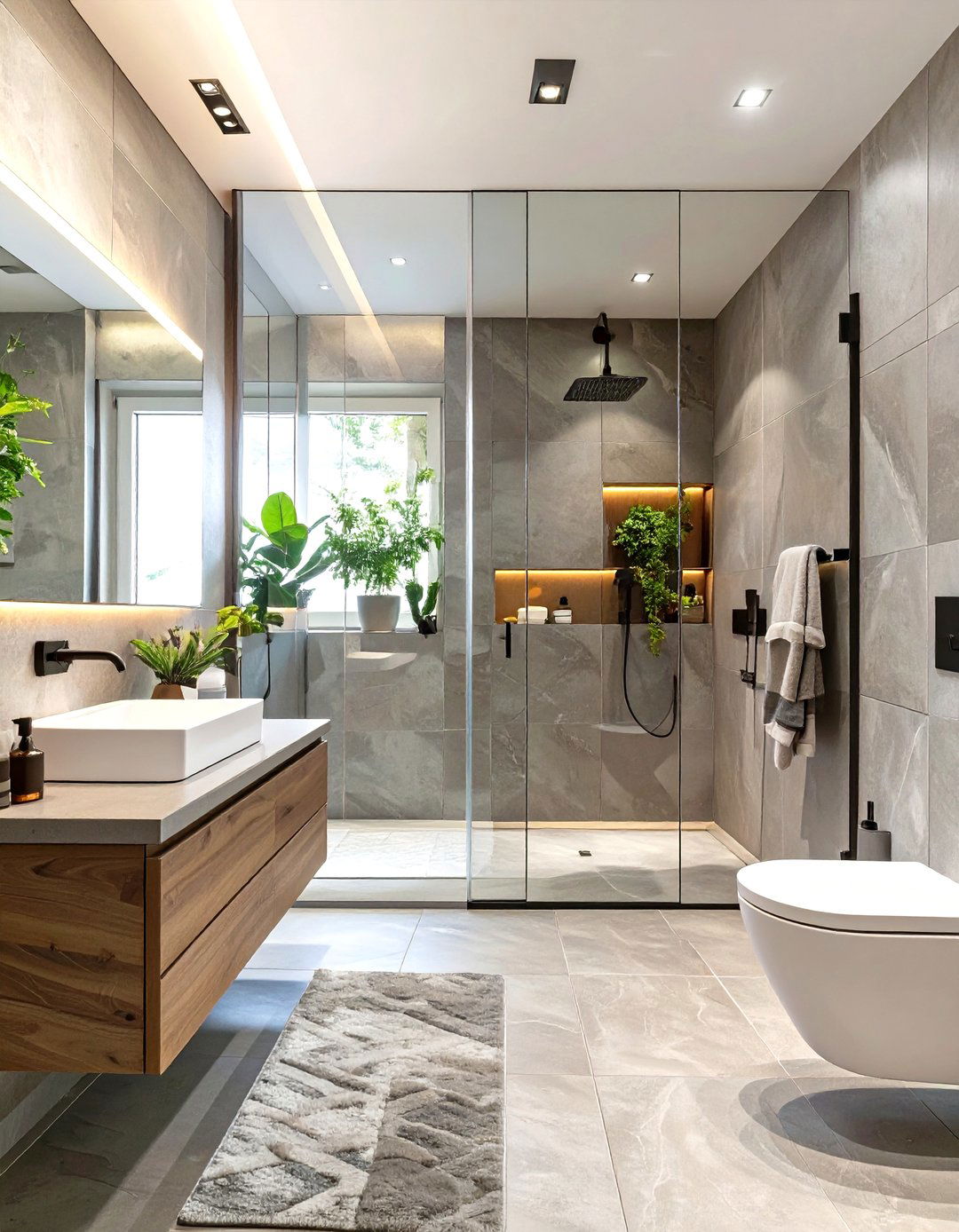 The Smart Glass Privacy Bathroom - 30 masculine bathroom ideas