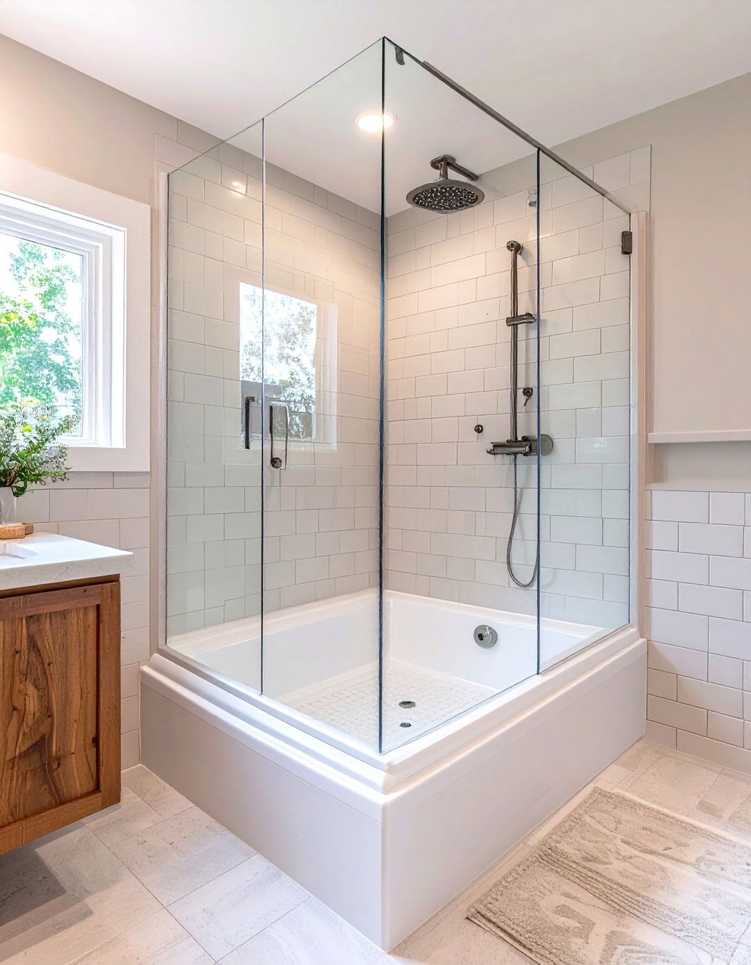 The Smart Layout with a Shower Tub Combo - 30 limited space small bathroom designs with shower