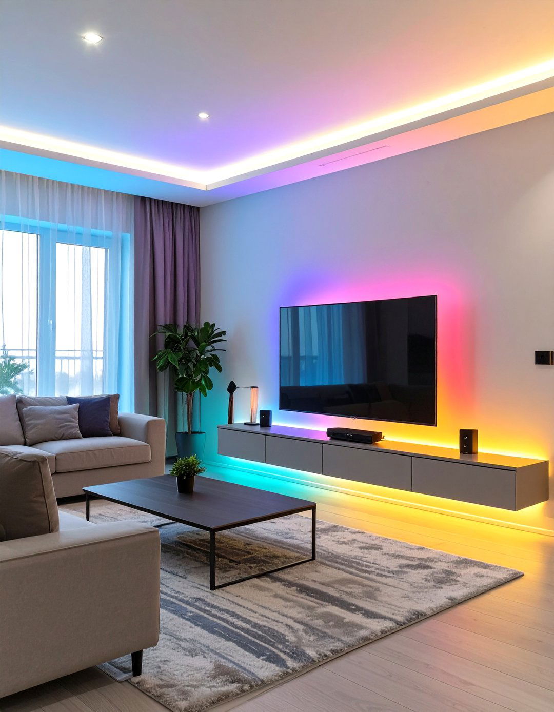 The Smart Lighting Integration Living Room - 30 modern living room ideas with tv
