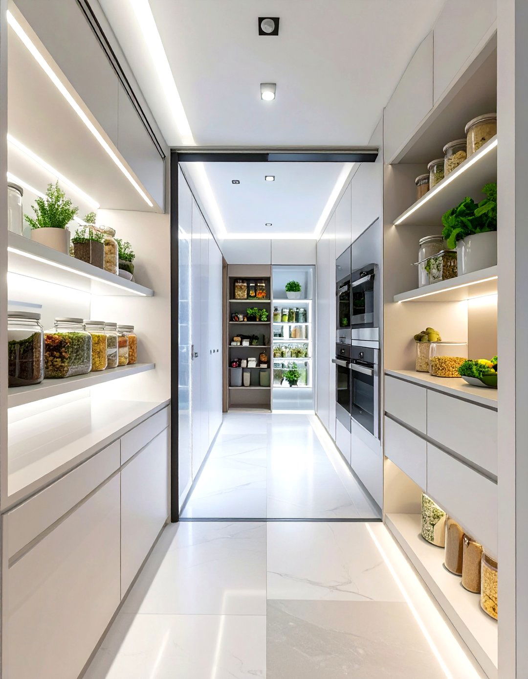 The Smart Pantry with Automated Door - 30 hidden small walk in pantry ideas