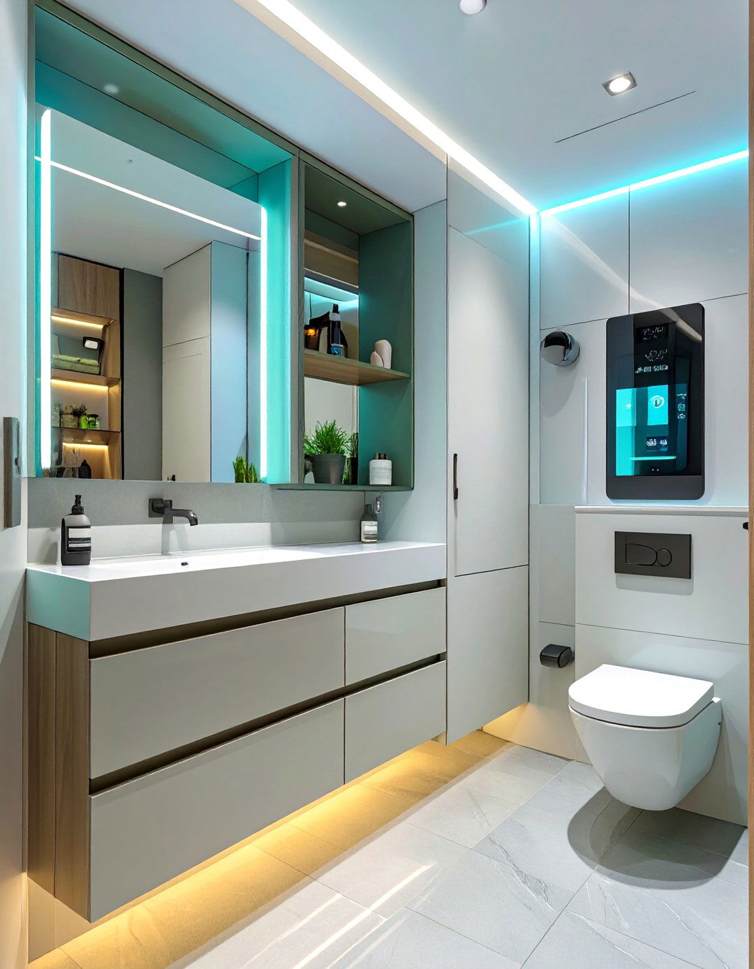 The Smart Tech Bathroom Closet - 30 bathroom closet ideas