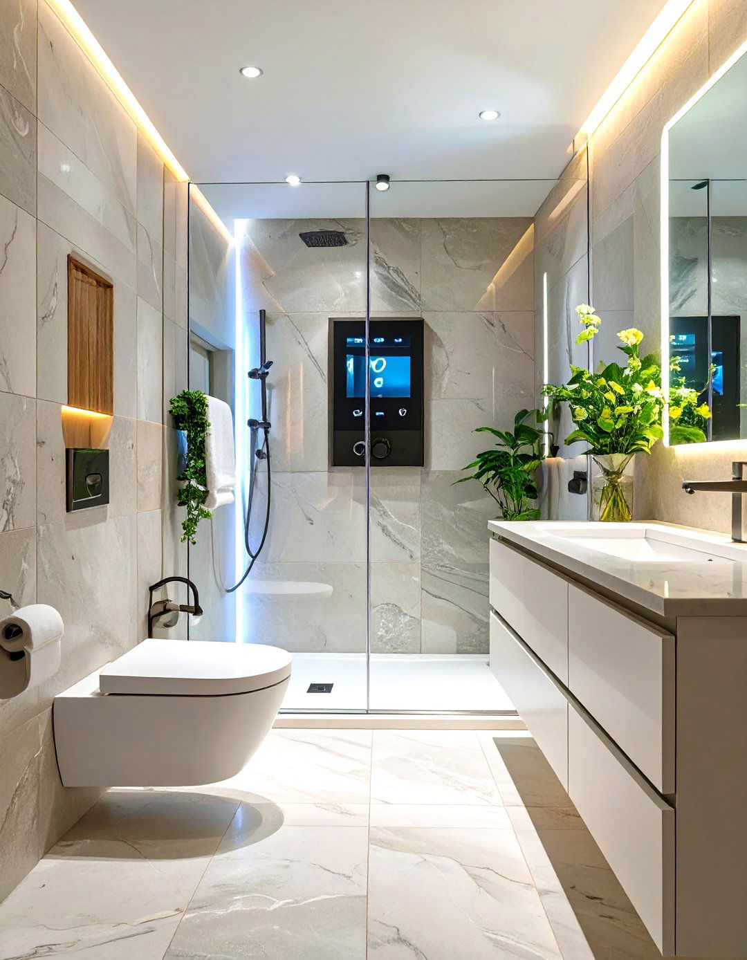 The Smart Tech Integrated Bathroom - 30 bathroom layout ideas