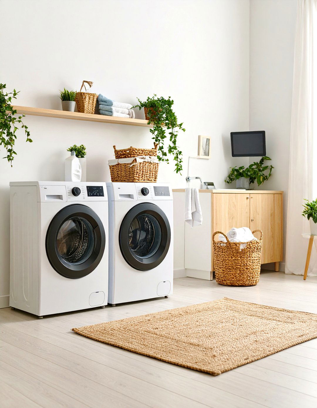 The Smart Tech Laundry Room - 30 laundry room stacked washer dryer ideas