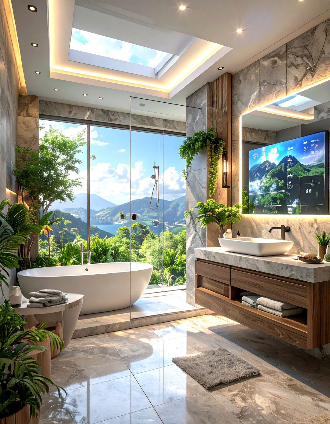 The Smart Tech Master Bathroom - 30 luxury modern luxury master bathroom ideas