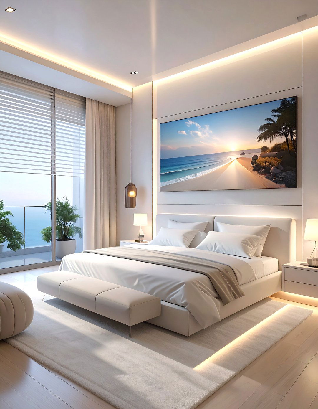 The Smart Technology White Bedroom - 30 modern white bedroom ideas