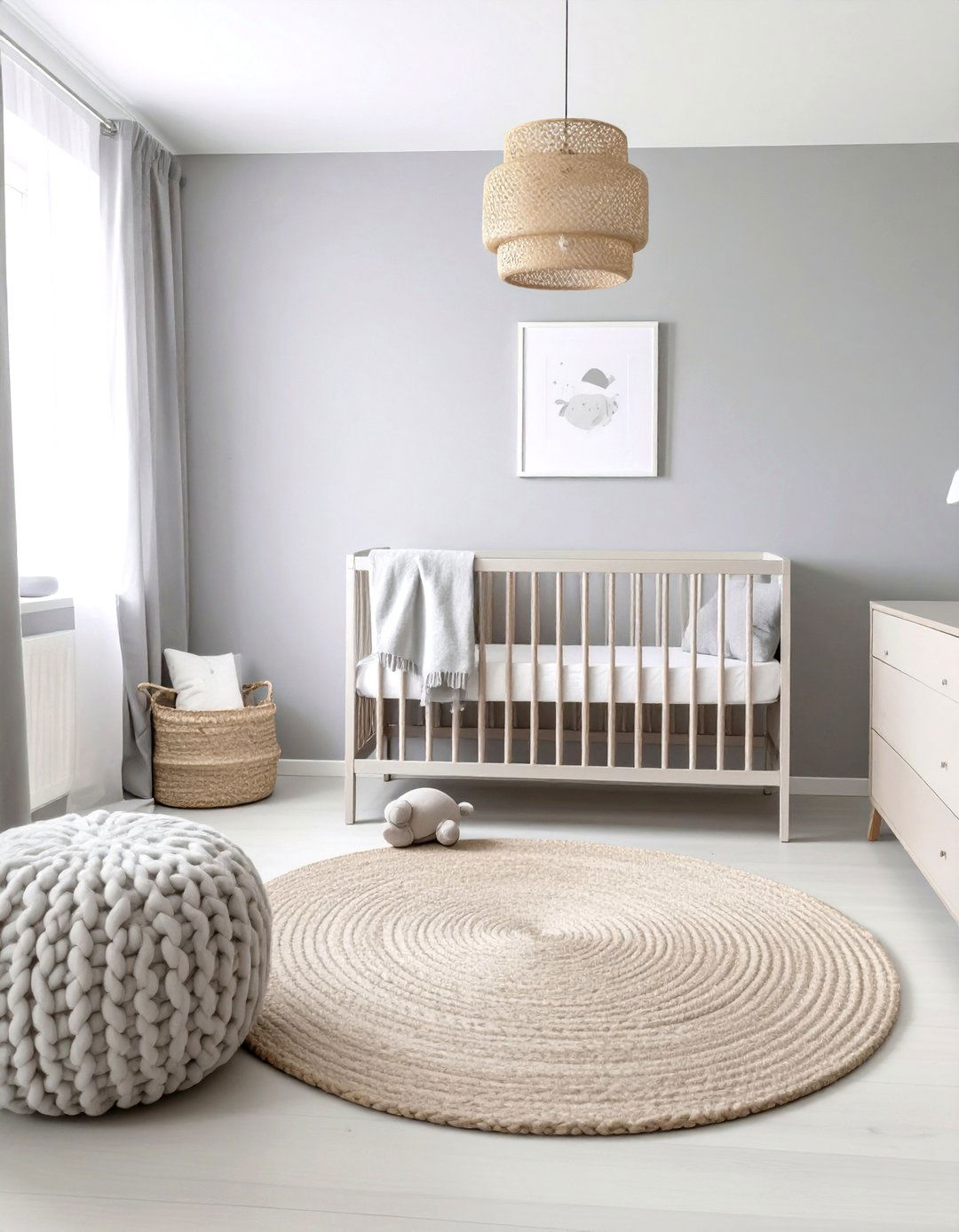 The Soft Gray and Natural Textures Room - 30 modern baby girl room ideas