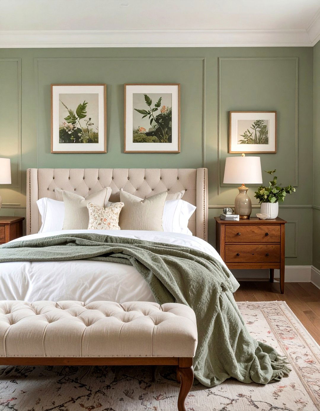 The Soft Green and Cream Bedroom - 30 french country bedroom ideas