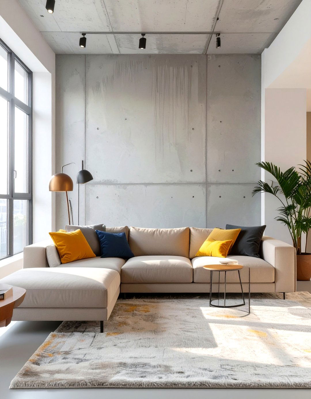 The Soft Industrial Living Room - 30 cozy apartment living room ideas