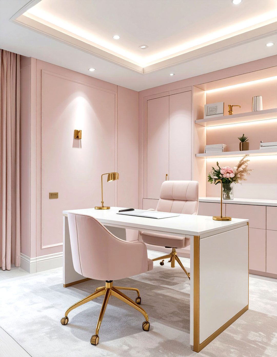 The Soft Pastels Basement Office - 30 basement office ideas no windows
