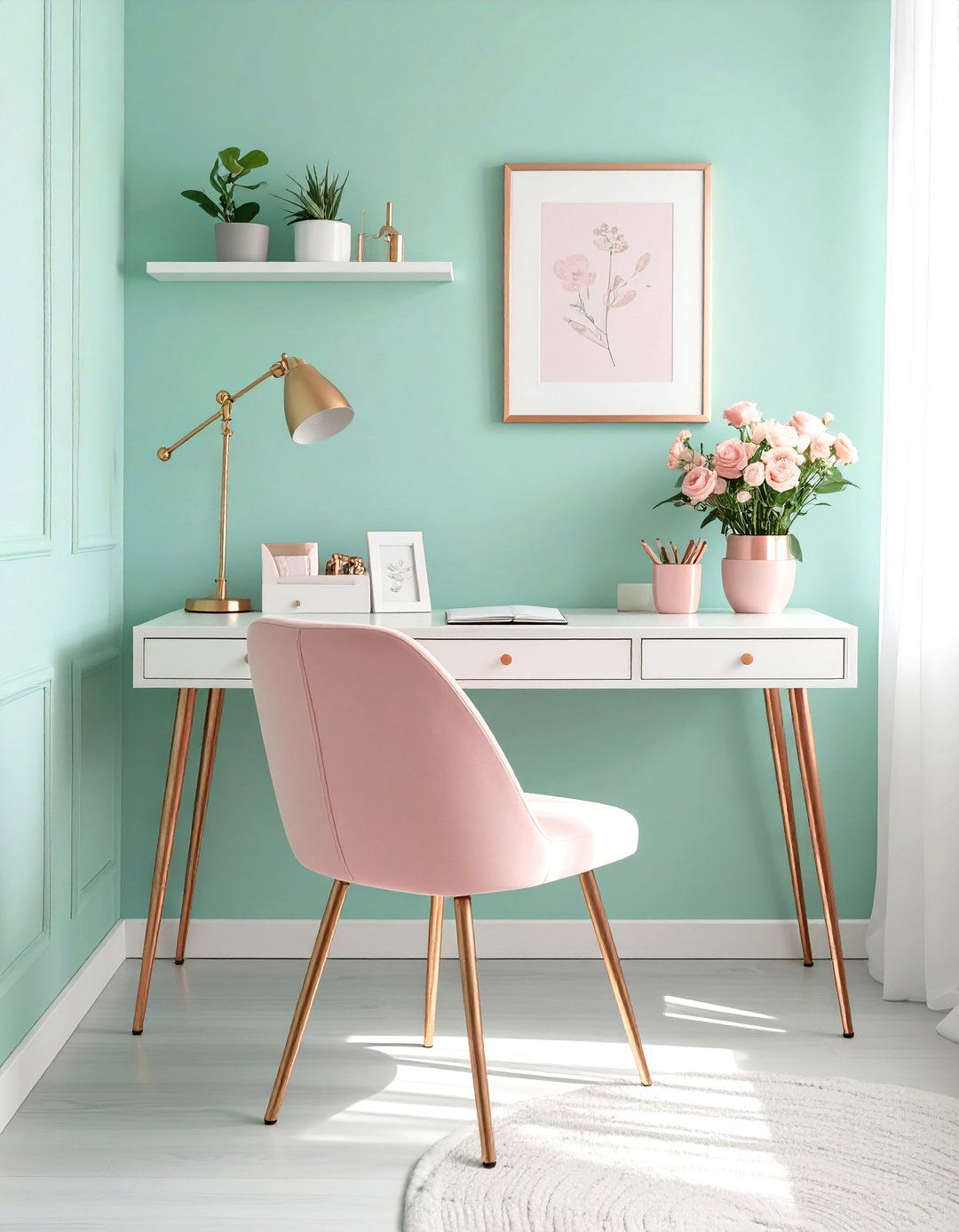 The Soft Pastels Office Room - 30 office room decor ideas