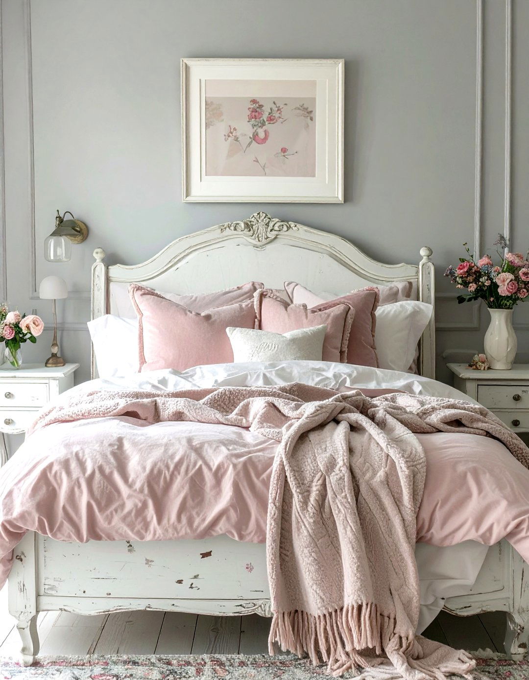 The Soft Rose and Gray Bedroom - 30 french country bedroom ideas