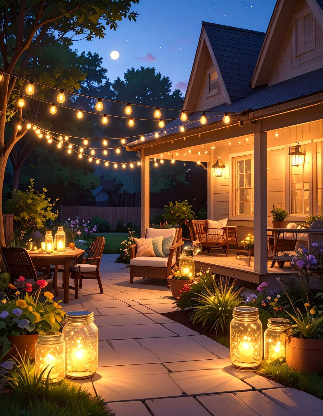 The Solar Light Magic Porch - 30 back porch ideas on a budget