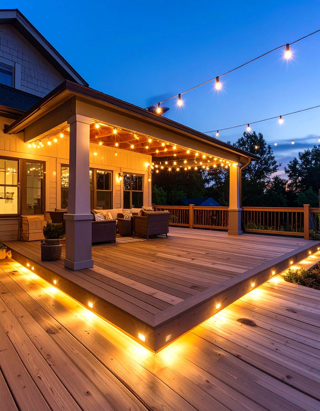 The Solar Lit Deck - 30 cheap deck ideas