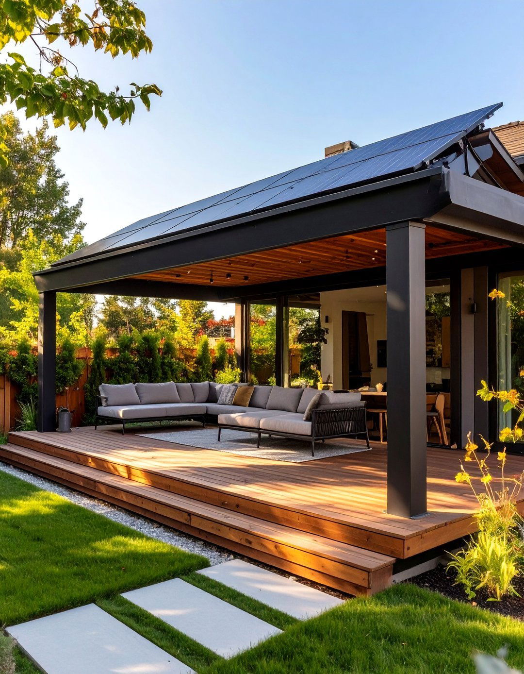 The Solar Panel Roof Deck - 30 deck ideas with roof