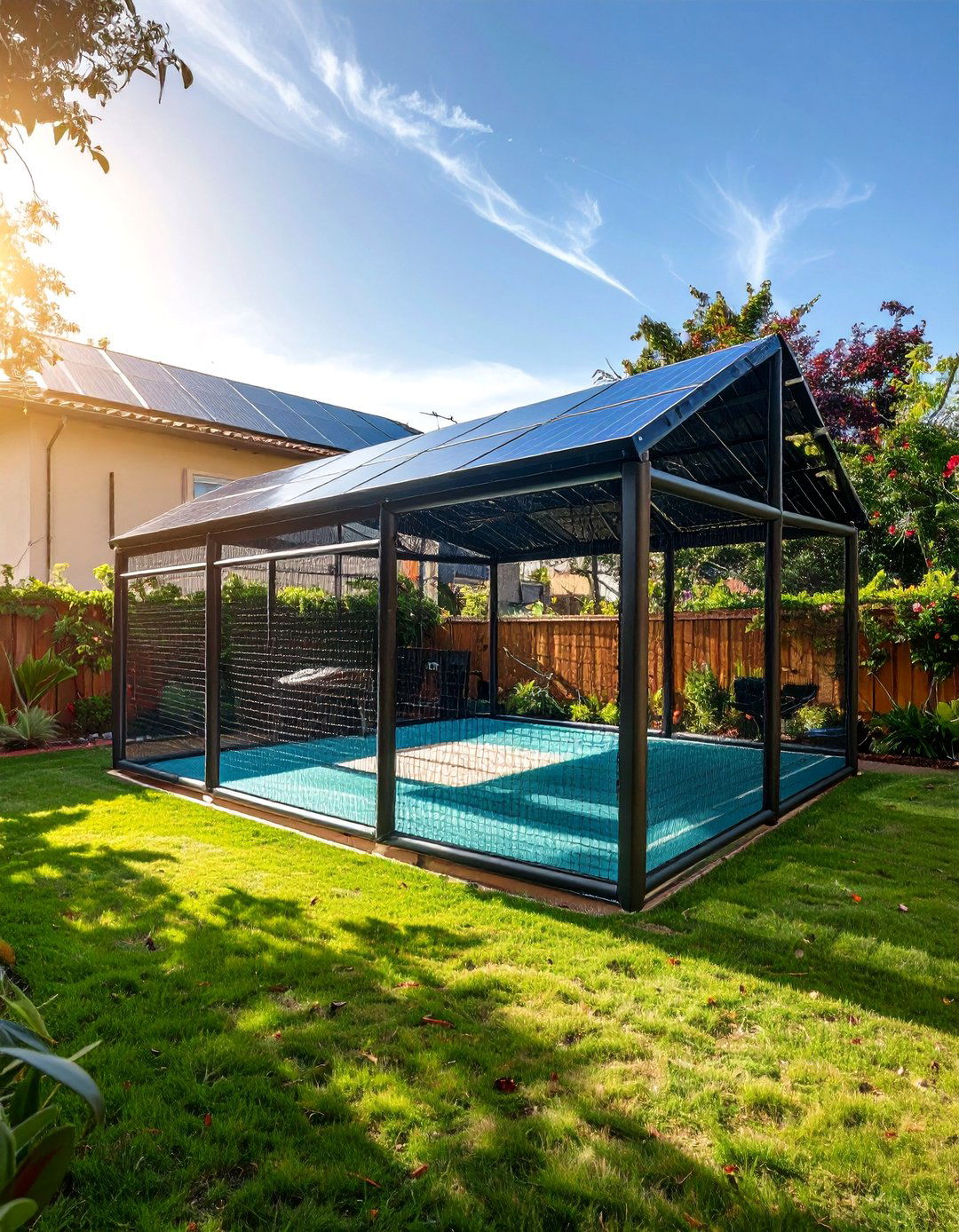 The Solar Powered Batting Cage - 30 backyard batting cage ideas